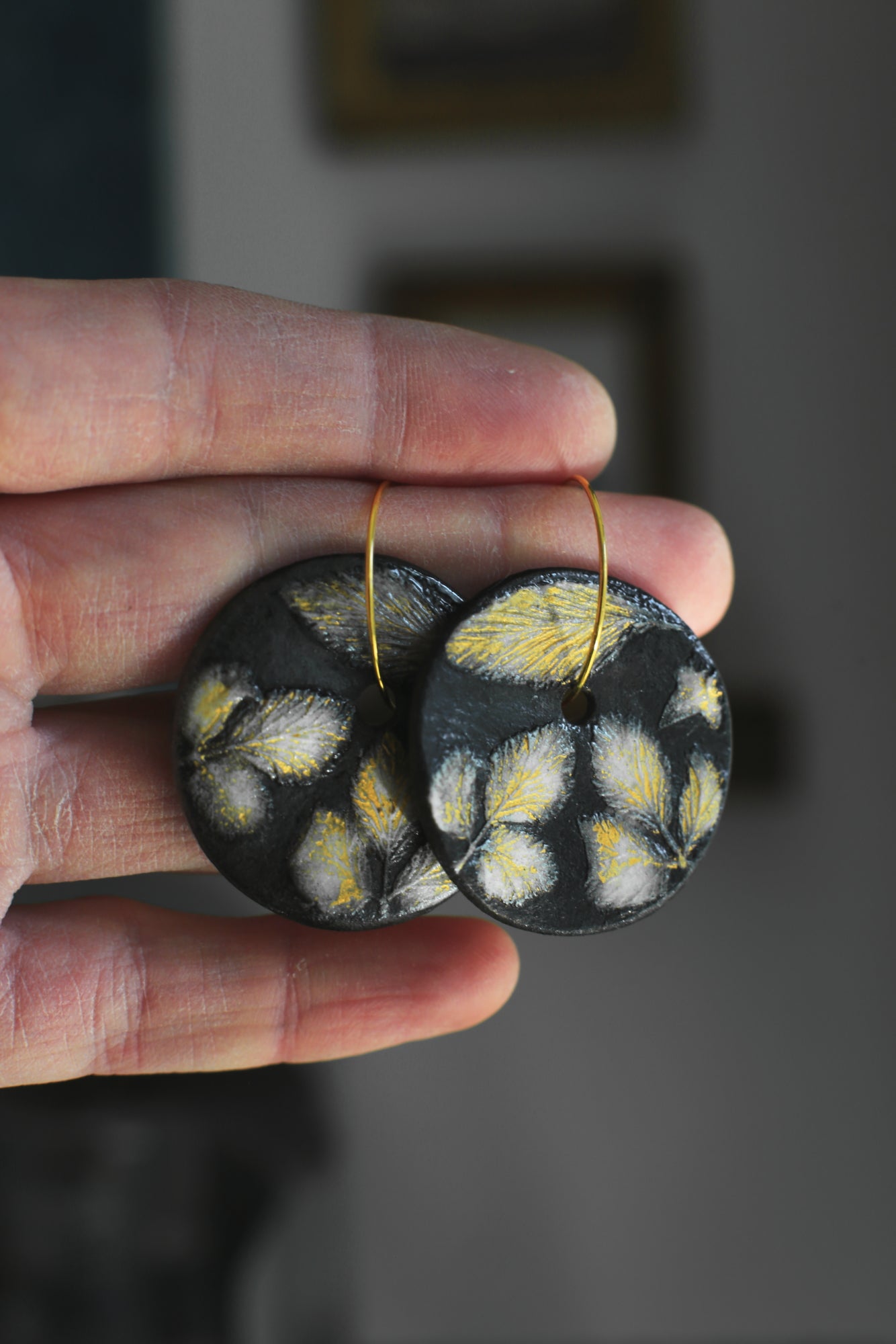 Leaves / Porcelain Transformer Hoops