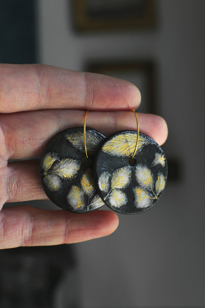 Leaves / Porcelain Transformer Hoops