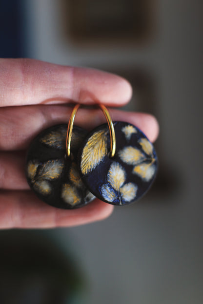 Leaves / Porcelain Transformer Hoops