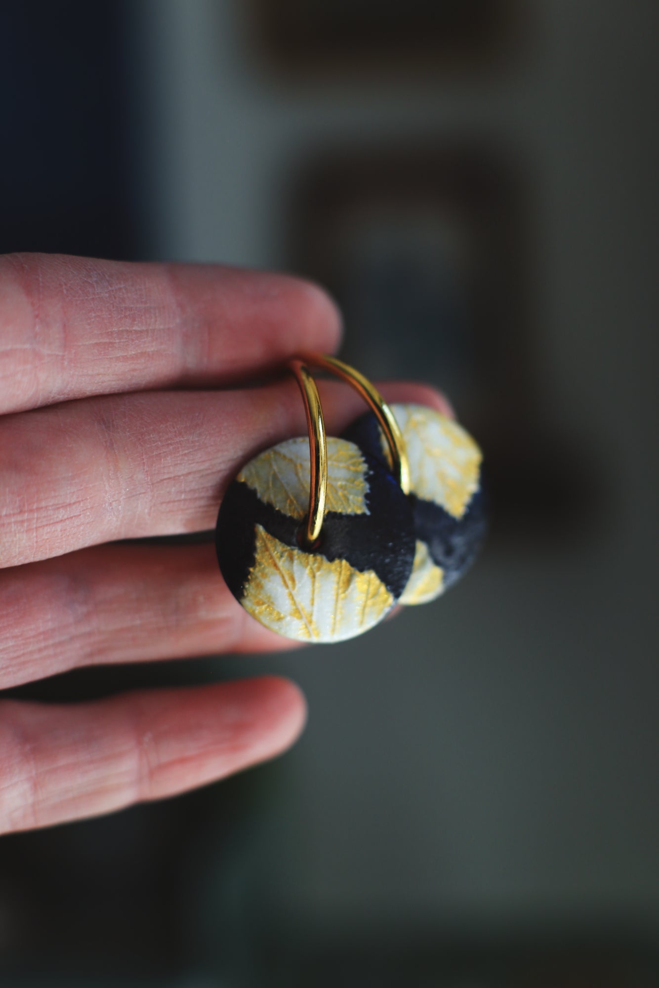 Leaves / Porcelain Transformer Hoops