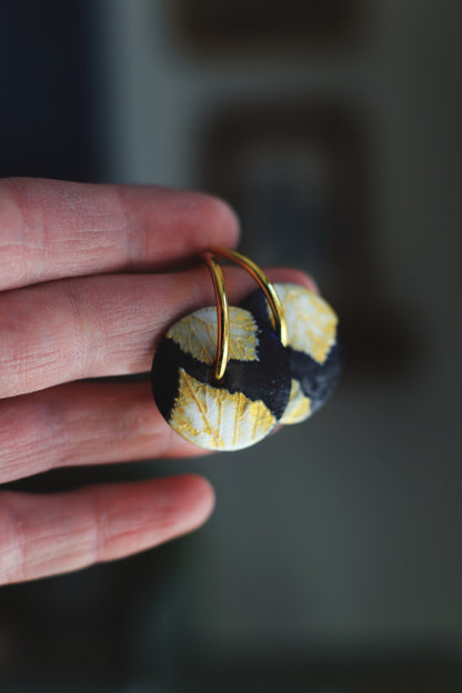 Leaves / Porcelain Transformer Hoops