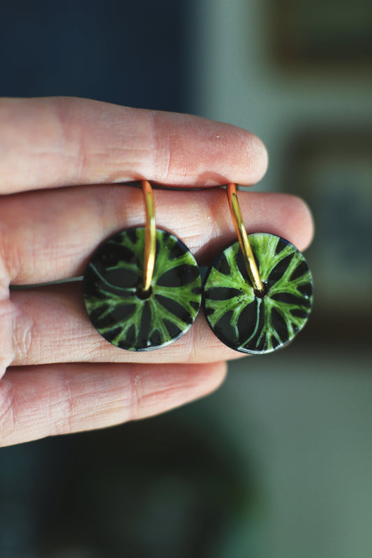 Ranunculus Hoops / Transformer Porcelain Earrings