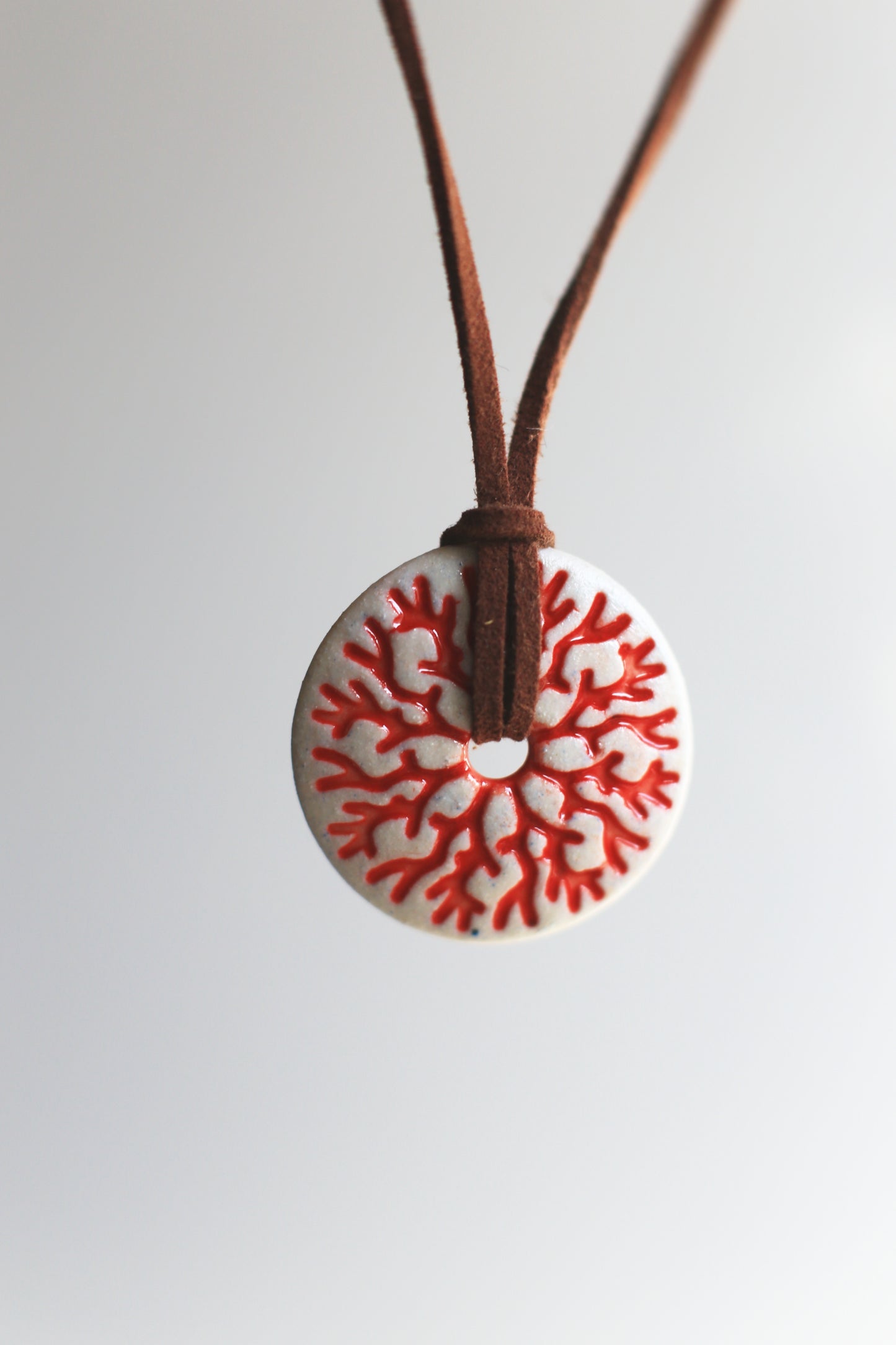 Coral / Porcelain Jewellery Set