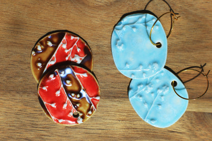 Dusk and Dawn / Porcelain Transformer Hoop Earrings