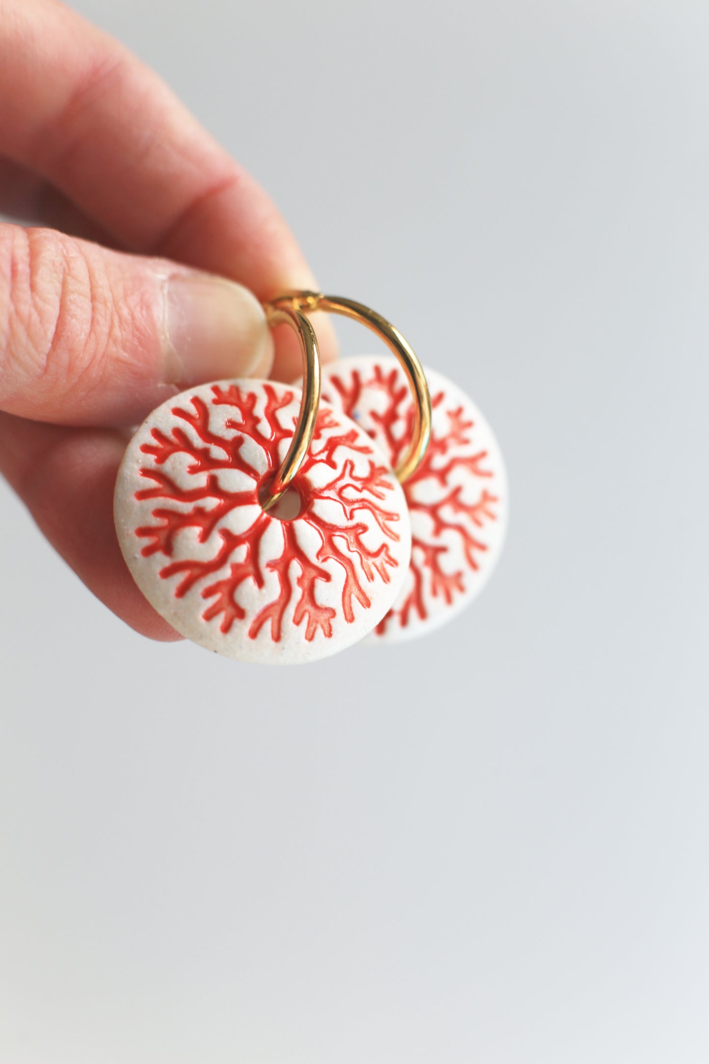 Coral / Porcelain Jewellery Set