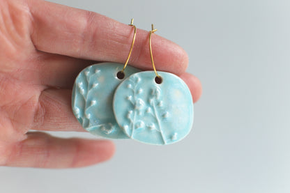 Dusk and Dawn / Porcelain Transformer Hoop Earrings