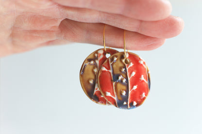 Dusk and Dawn / Porcelain Transformer Hoop Earrings