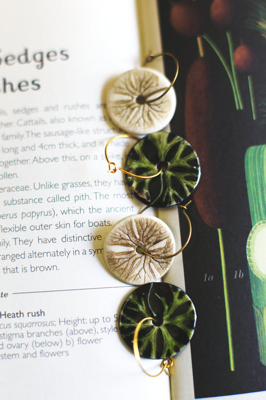 Ranunculus Hoops / Transformer Porcelain Earrings