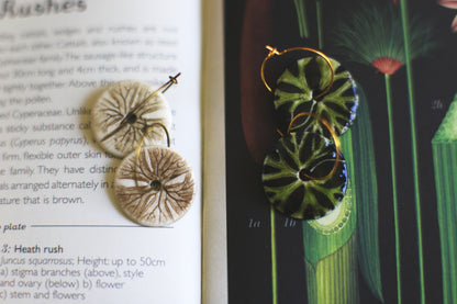 Ranunculus Hoops / Transformer Porcelain Earrings