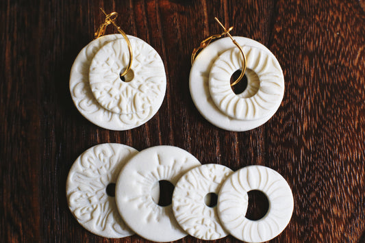 Rosette Symphony / Porcelain Transformer Earrings