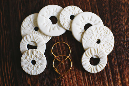 Rosette Symphony / Porcelain Transformer Earrings
