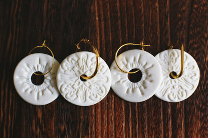 Rosette Symphony / Porcelain Transformer Earrings