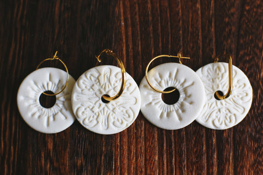 Rosette Symphony / Porcelain Transformer Earrings