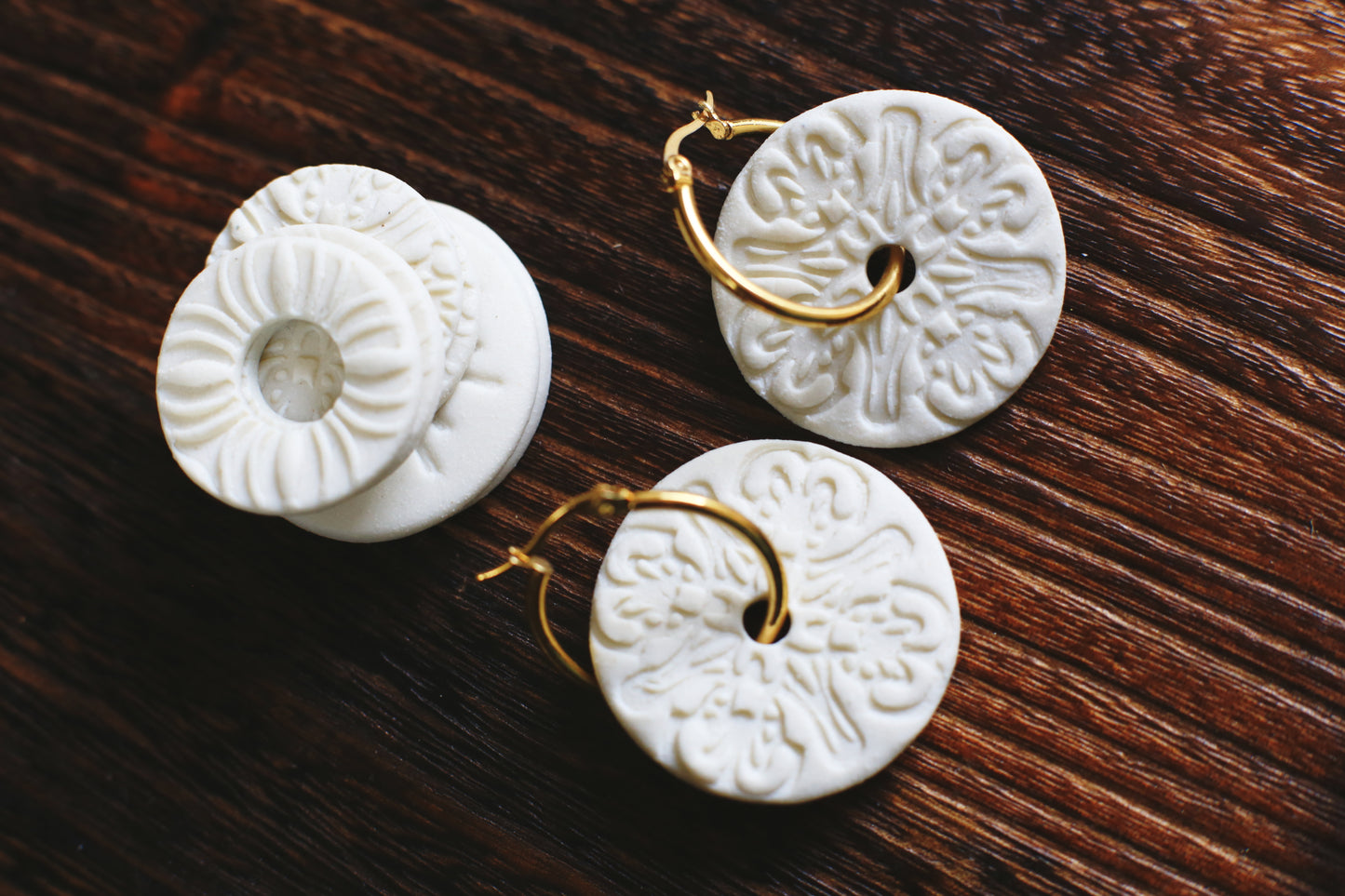 Rosette Symphony / Porcelain Transformer Earrings