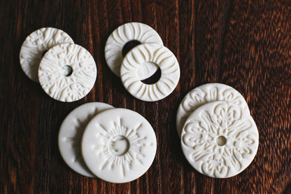 Rosette Symphony / Porcelain Transformer Earrings