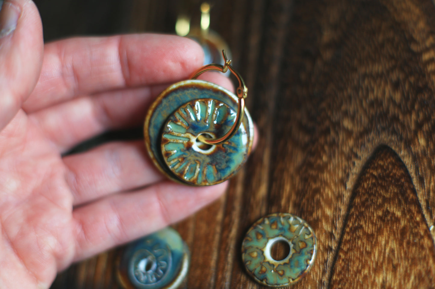 Umber Rhapsody / Porcelain Transformer Earrings