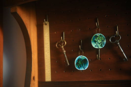 Green days / Porcelain Earrings