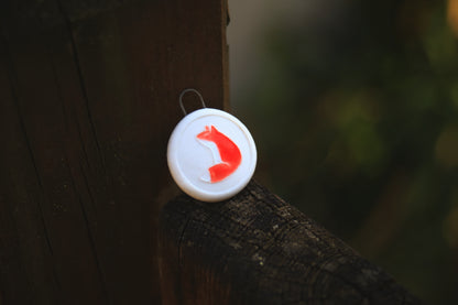Red / Porcelain fox pendant