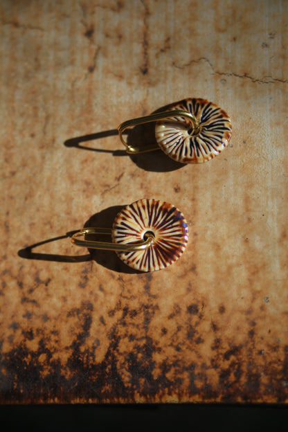 Caramelised Sunshine / Porcelain Hoop Earrings