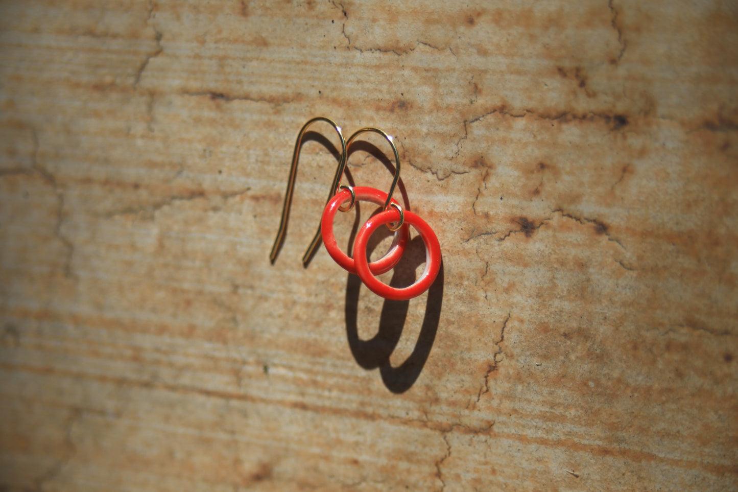 Red Rim / Porcelain Earrings