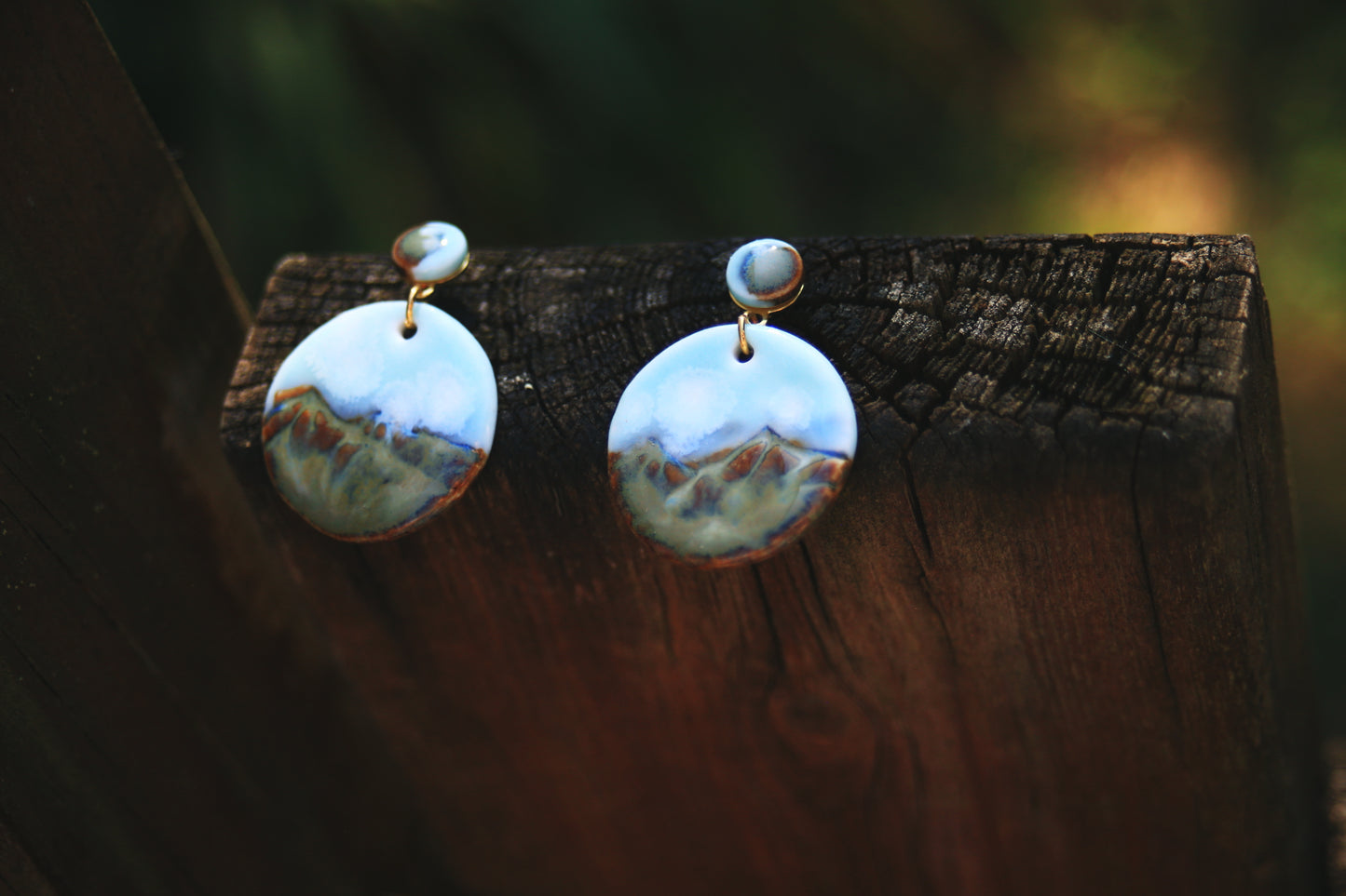 Mountain Mist / Porcelain Earrings