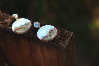 Mountain Mist / Porcelain Earrings