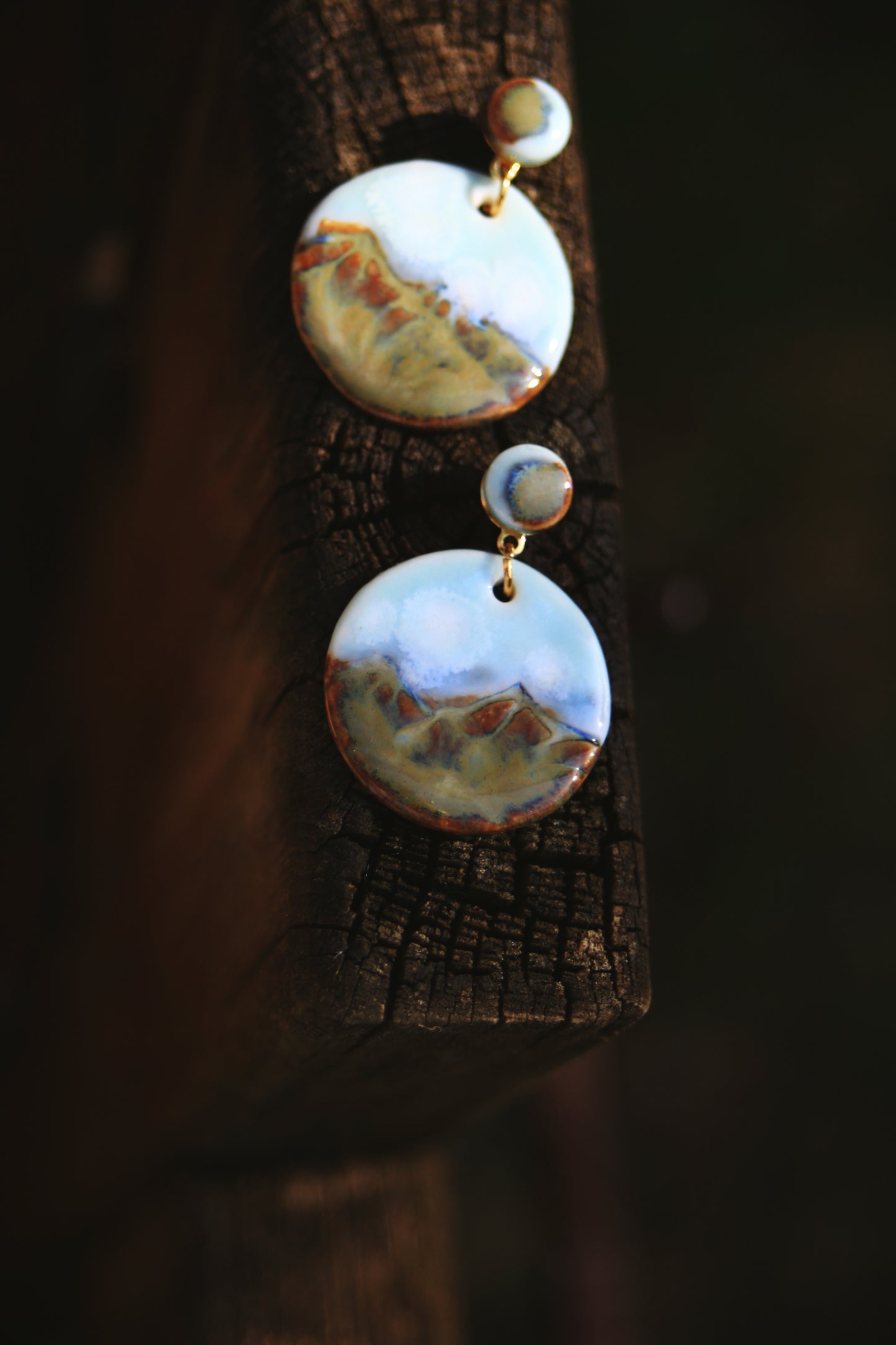 Mountain Mist / Porcelain Earrings