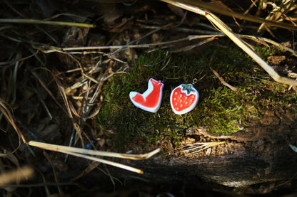 Fox & Berry / Porcelain Earrings