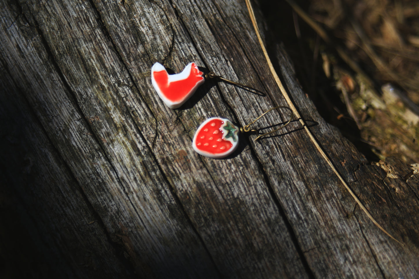 Fox & Berry / Porcelain Earrings