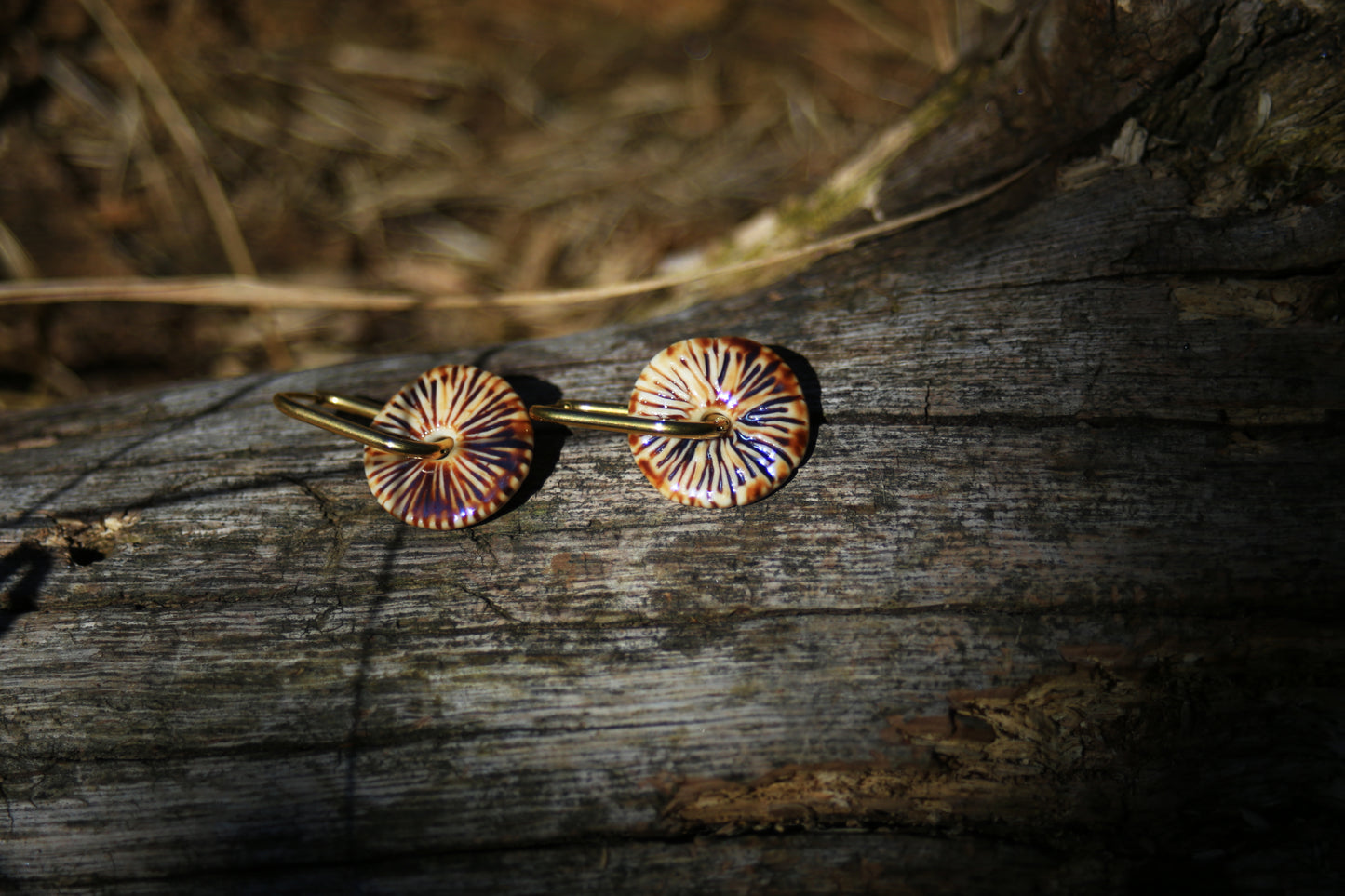 Caramelised Sunshine / Porcelain Hoop Earrings