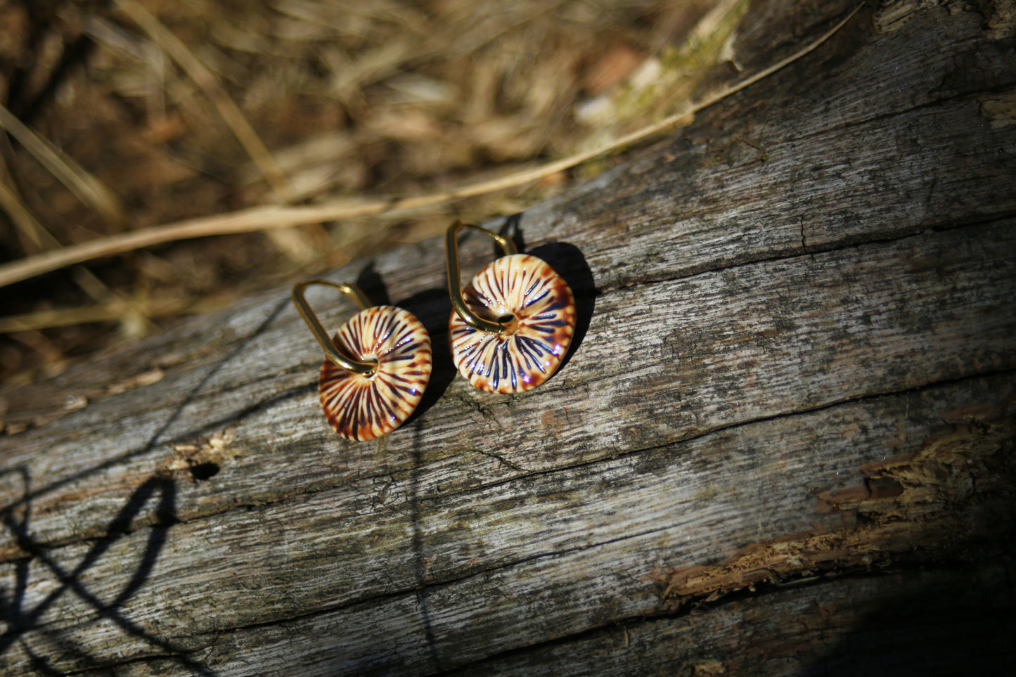Caramelised Sunshine / Porcelain Hoop Earrings
