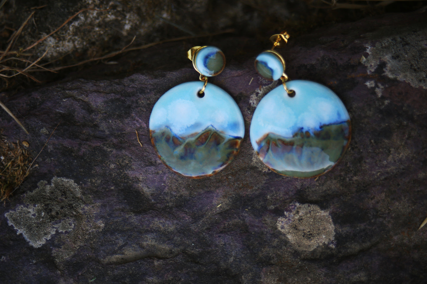 Mountain Mist / Porcelain Earrings