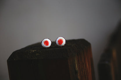Strawberries / Porcelain stud earrings.