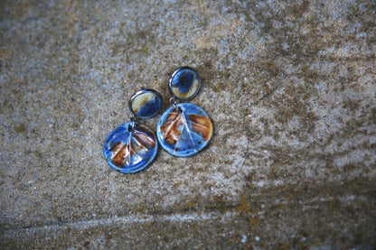 Framed Leaves / Porcelain Earrings