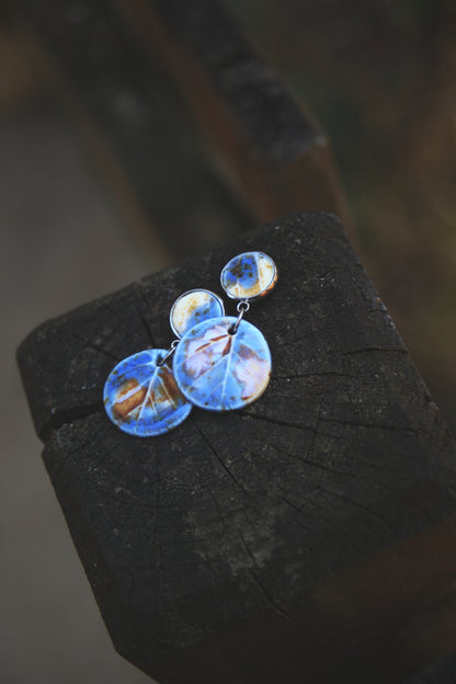 Framed Leaves / Porcelain Earrings