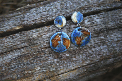 Framed Leaves / Porcelain Earrings