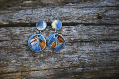Framed Leaves / Porcelain Earrings