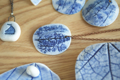 Blue Grasses / Porcelain Jewellery Set