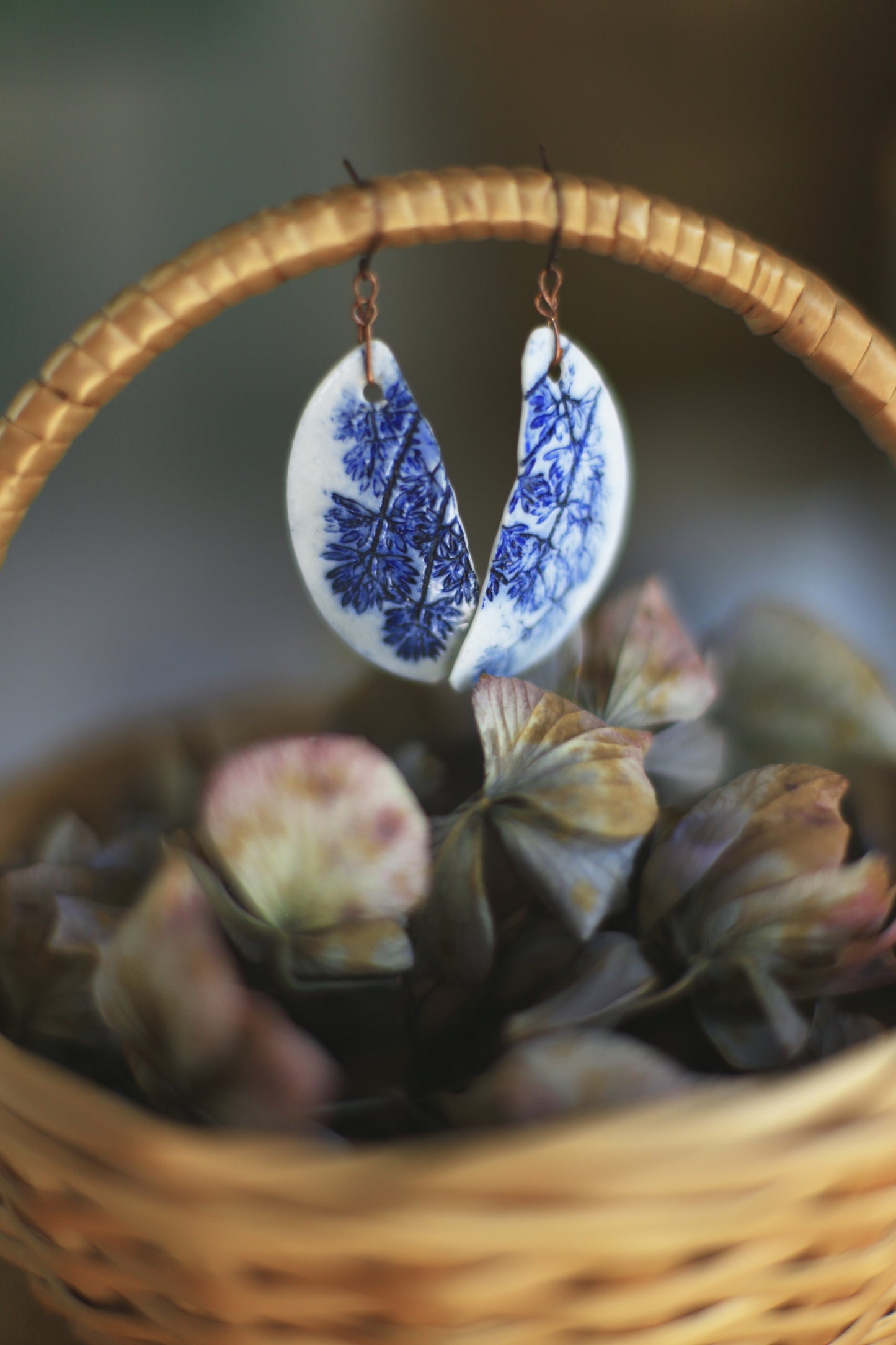 Blue Grasses / Porcelain Jewellery Set