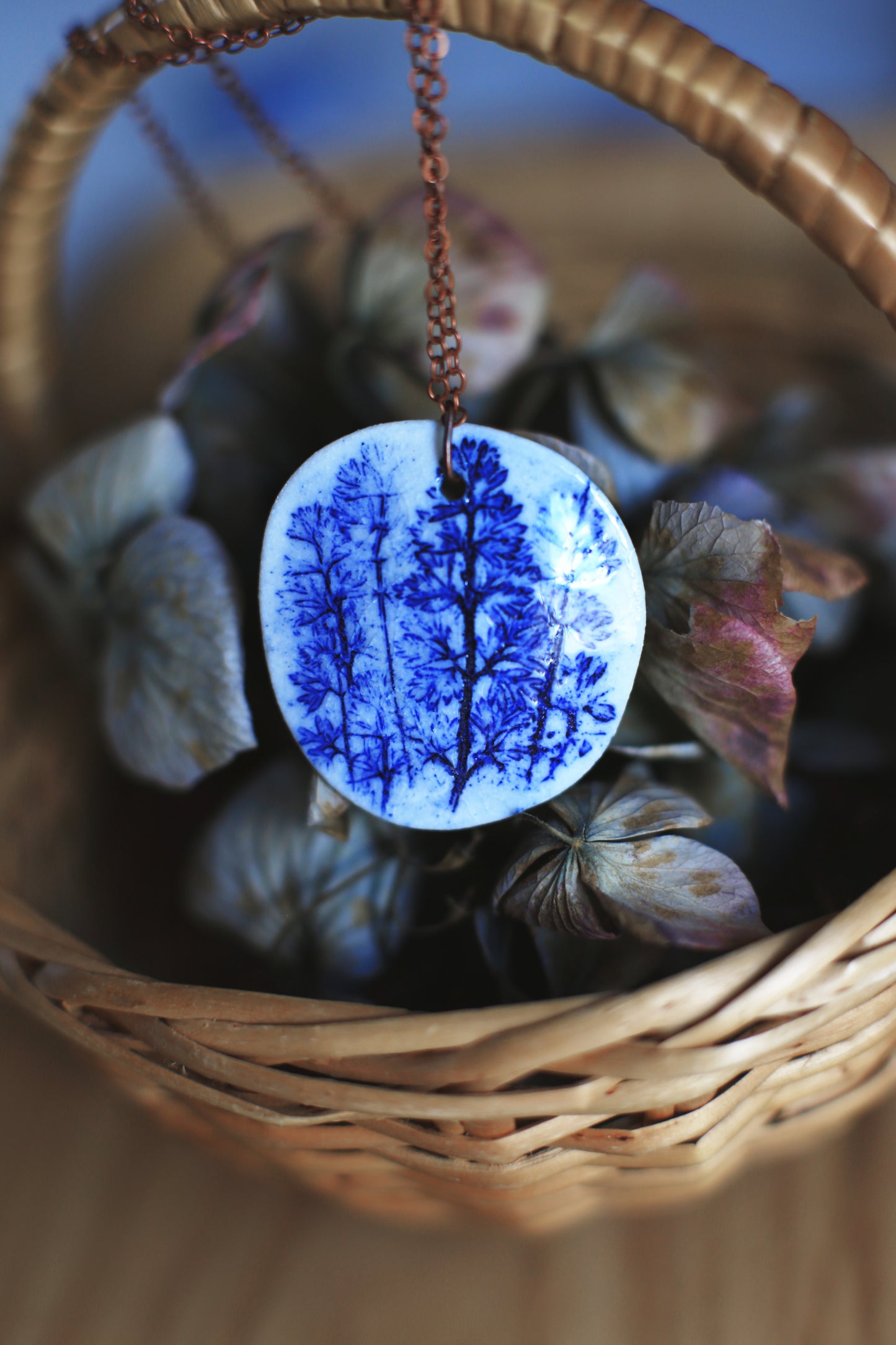 Blue Grasses / Porcelain Jewellery Set