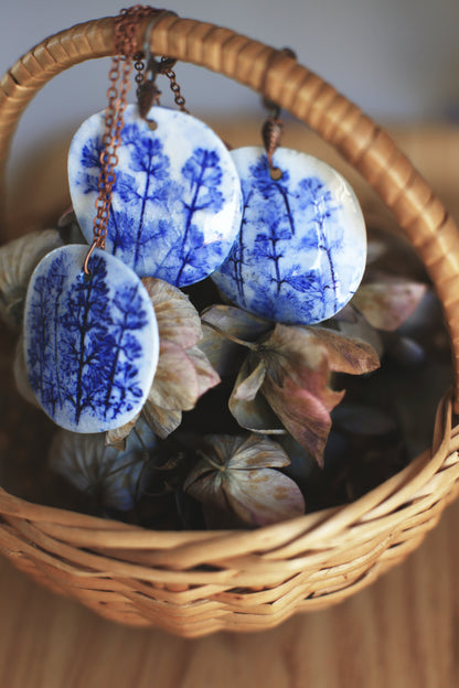 Blue Grasses / Porcelain Jewellery Set