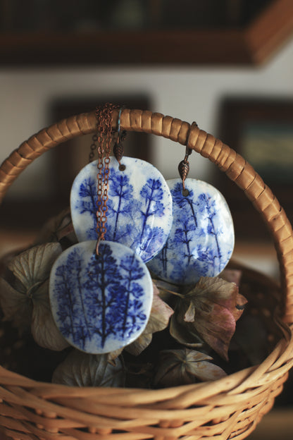 Blue Grasses / Porcelain Jewellery Set