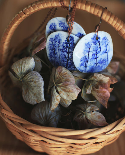 Blue Grasses / Porcelain Jewellery Set