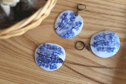 Blue Grasses / Porcelain Jewellery Set