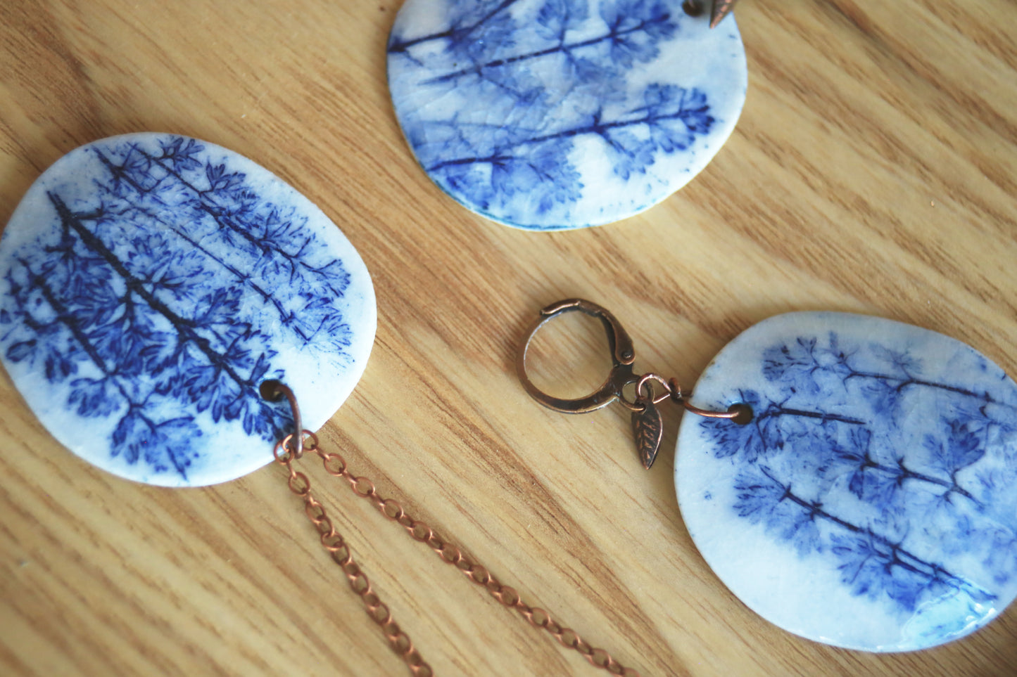 Blue Grasses / Porcelain Jewellery Set