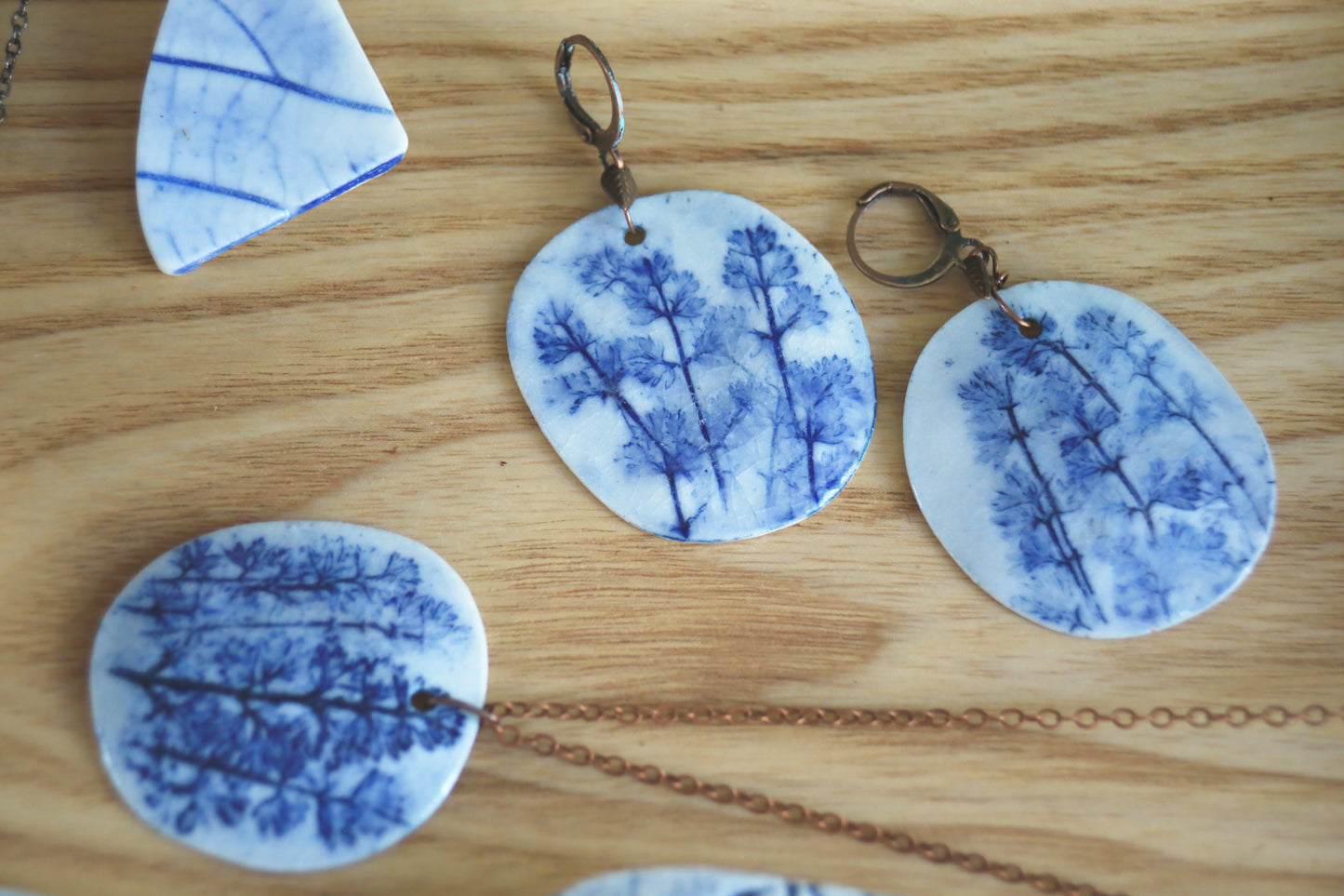 Blue Grasses / Porcelain Jewellery Set