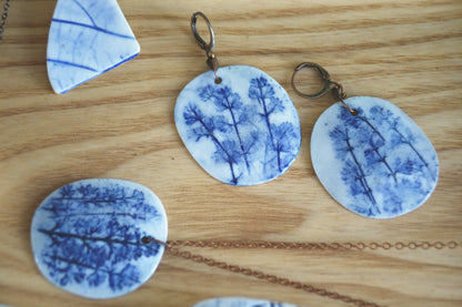 Blue Grasses / Porcelain Jewellery Set