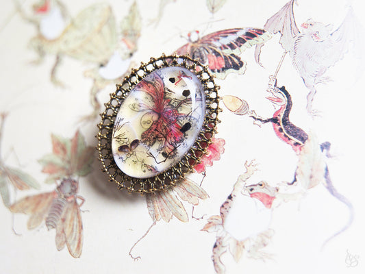 Butterfly Dream Brooch / Seashells and Seaweed from Scotland