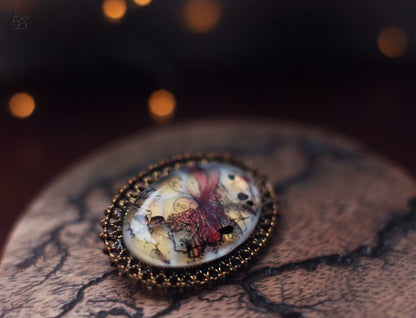 Butterfly Dream Brooch / Seashells and Seaweed from Scotland
