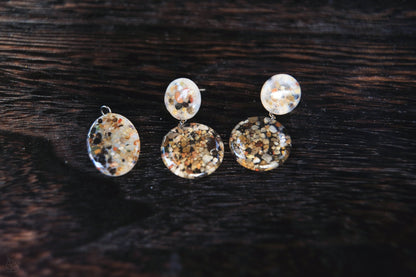 Salou set / Beach sand from Spain - earrings and pendant